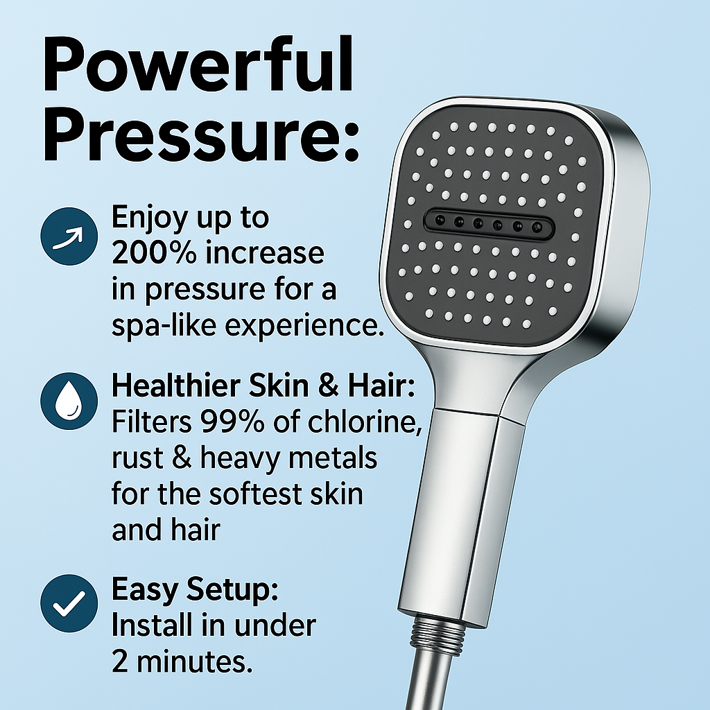 High Pressure Round Shower Head Adjustable Spray Bathroom Fixture