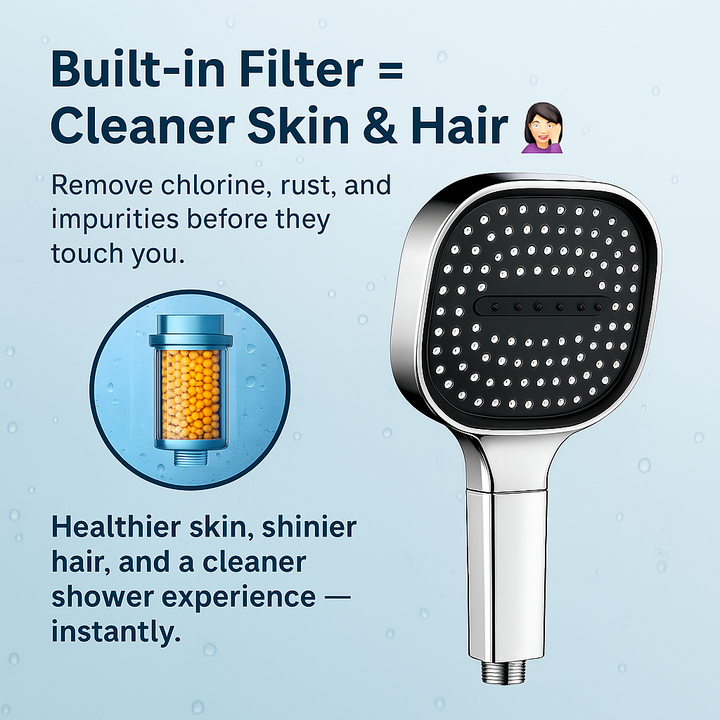 High Pressure Round Shower Head Adjustable Spray Bathroom Fixture
