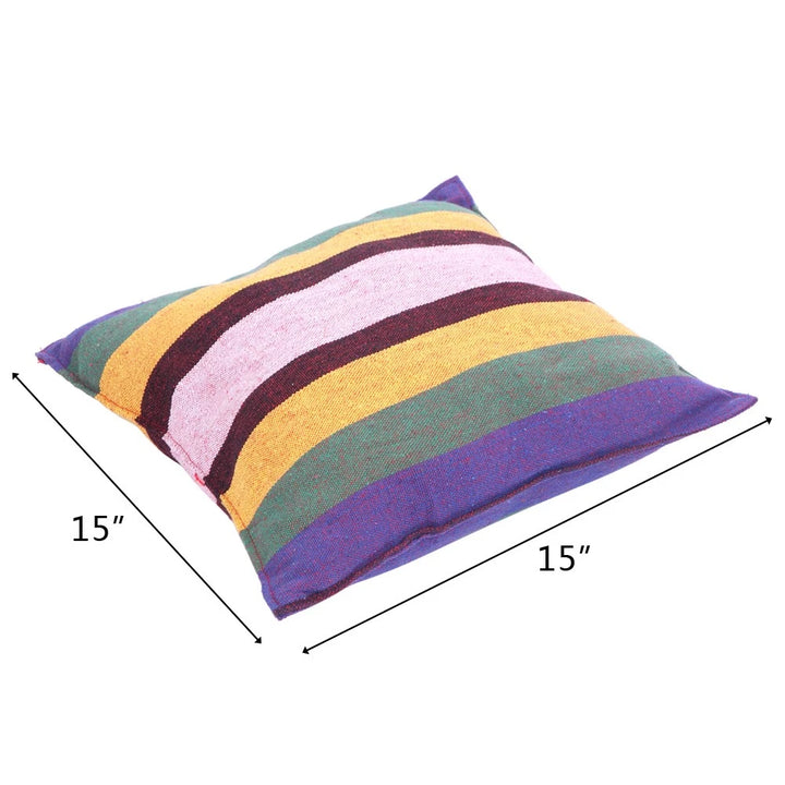 Hanging Rope Rainbow Chair Swing Hammock with Pillows for Porch Patio Yard