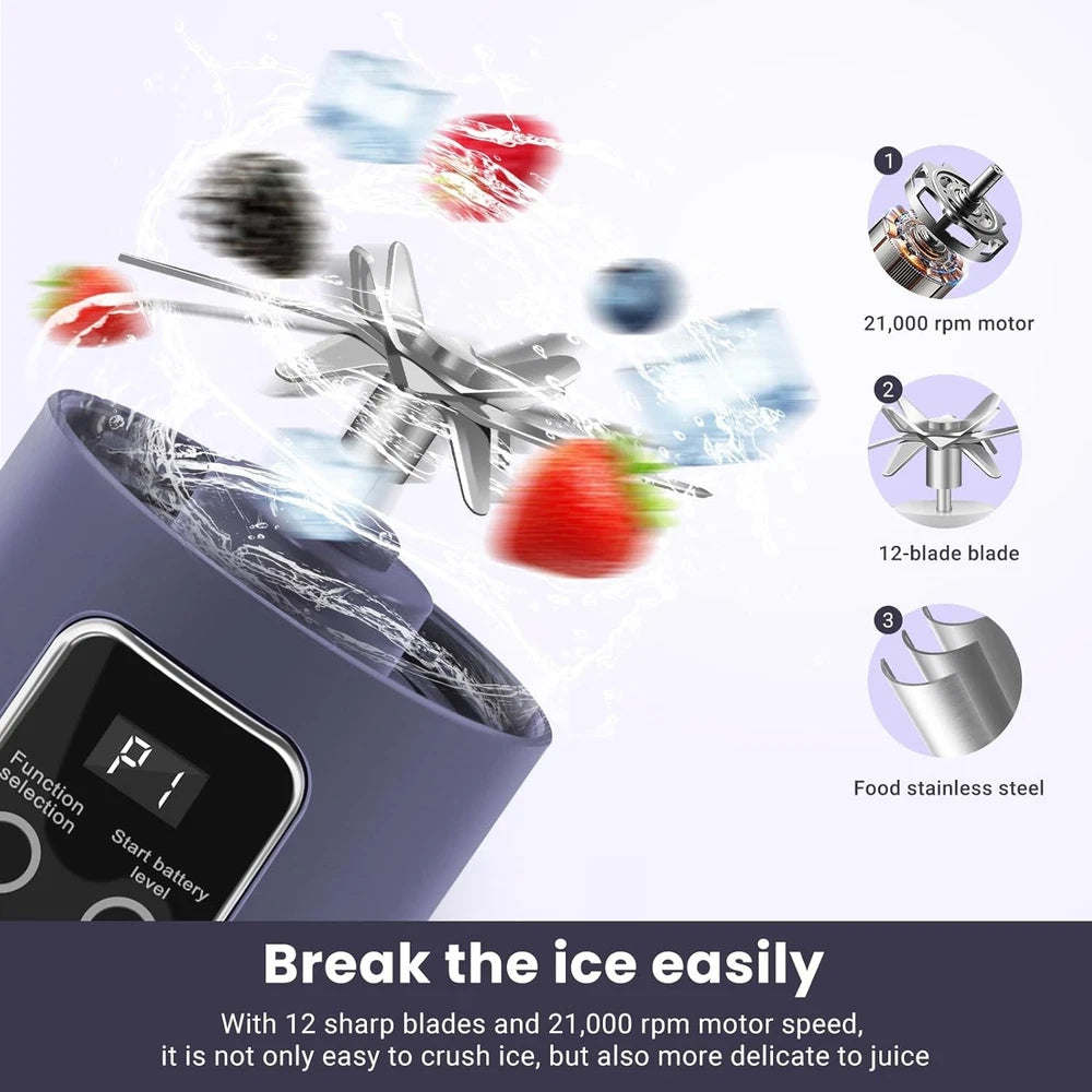 Portable USB Rechargeable Personal Mini Blender Juicer Mixer Cup