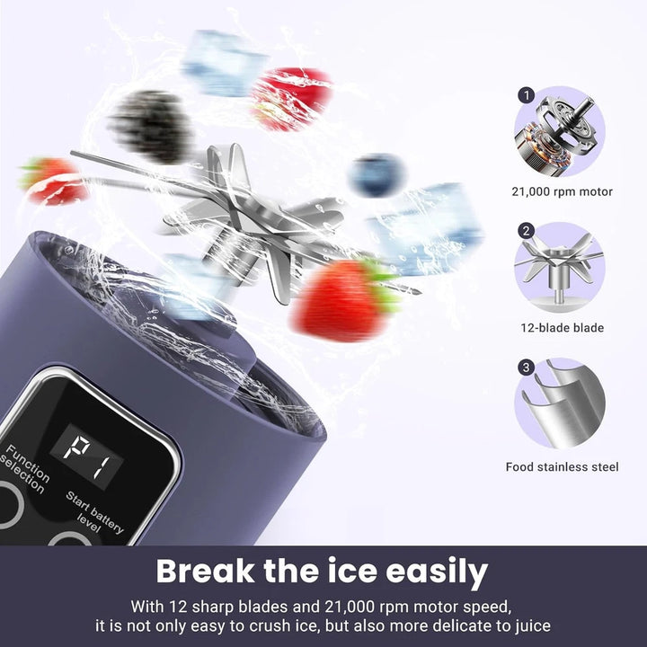 Portable USB Rechargeable Personal Mini Blender Juicer Mixer Cup