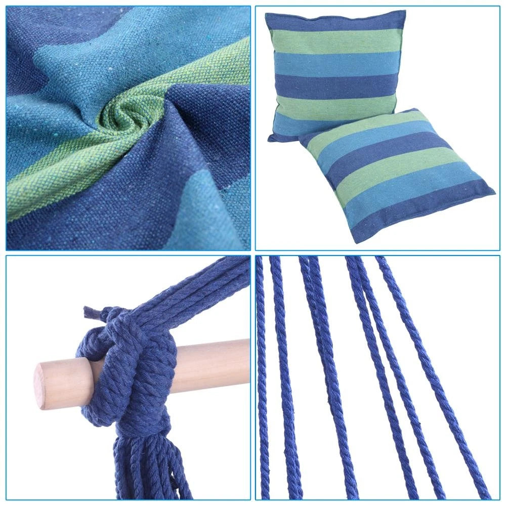 Hanging Hammock Chair with Cushion Indoor Outdoor Swing Seat