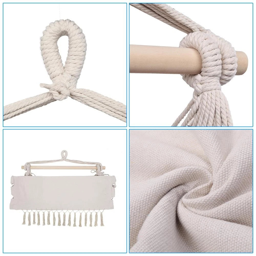Hanging Rope Hammock Chair Swing Seat for Garden Patio Porch Camping