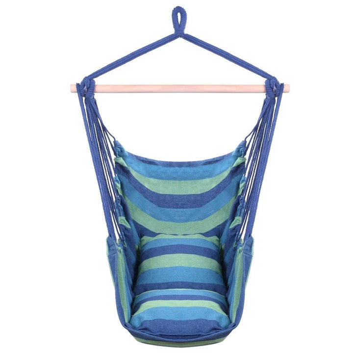 Hanging Hammock Chair with Cushion Indoor Outdoor Swing Seat