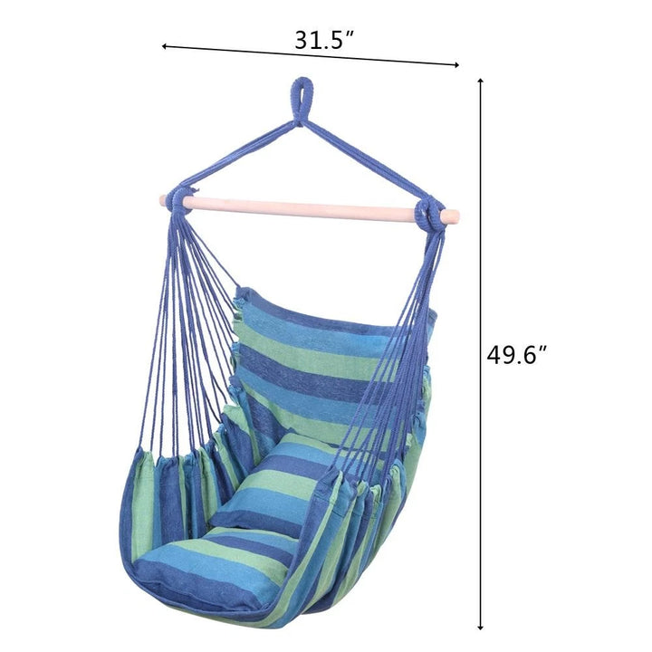 Hanging Hammock Chair with Cushion Indoor Outdoor Swing Seat