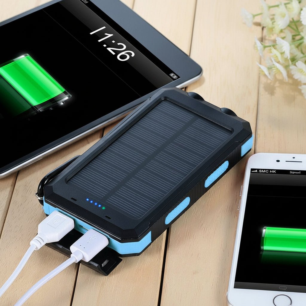 Solar Power Bank Portable Phone Charger Waterproof For Camping