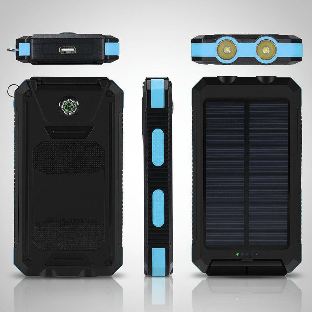 Solar Power Bank Portable Phone Charger Waterproof For Camping
