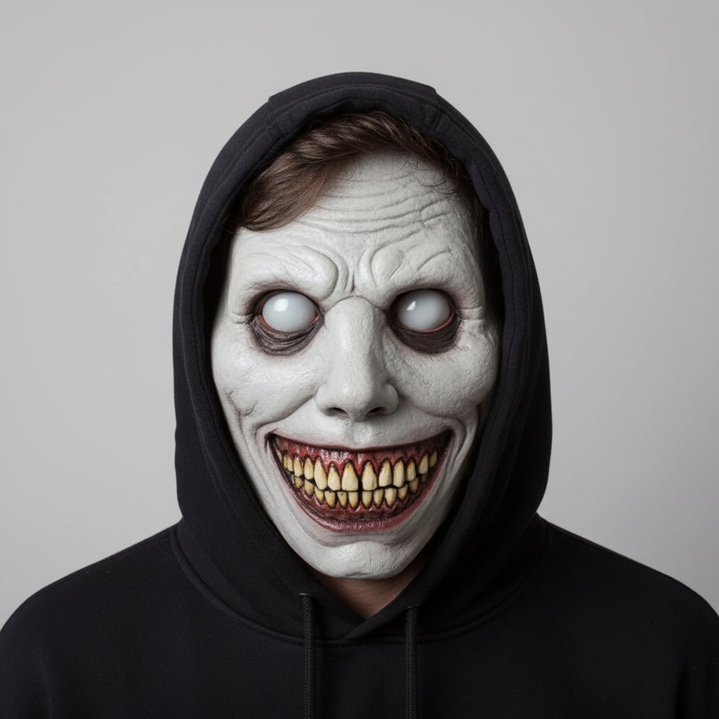 Scary Halloween Mask Creepy Demon Full Face with Pointed Teeth for Party Clown