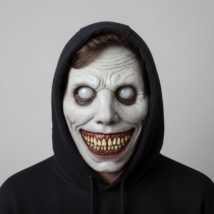 Scary Halloween Mask Creepy Demon Full Face with Pointed Teeth for Party Clown
