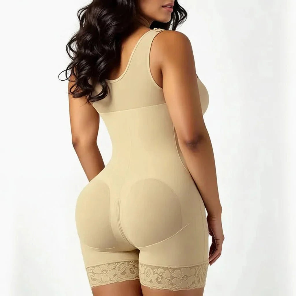 Women Full Body Shaper Tummy Control Butt Lifter Zipper Crotch
