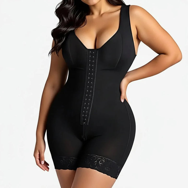 Women Full Body Shaper Tummy Control Butt Lifter Zipper Crotch