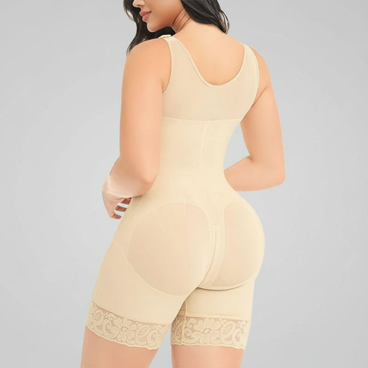 Women Full Body Shaper Tummy Control Butt Lifter Zipper Crotch