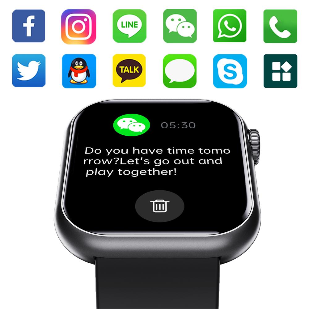 Heart Rate &amp; Blood Pressure Monitor Square Smartwatch Fitness Tracker