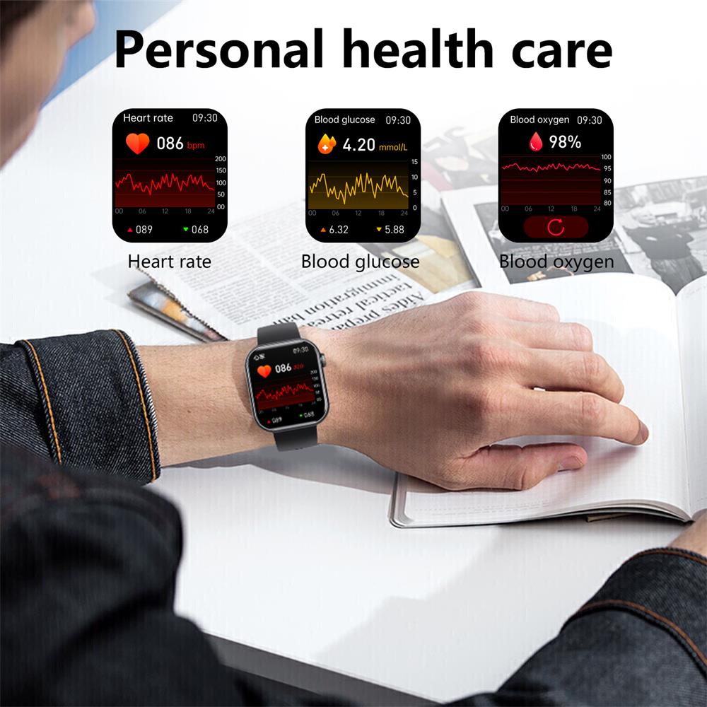 Heart Rate &amp; Blood Pressure Monitor Square Smartwatch Fitness Tracker