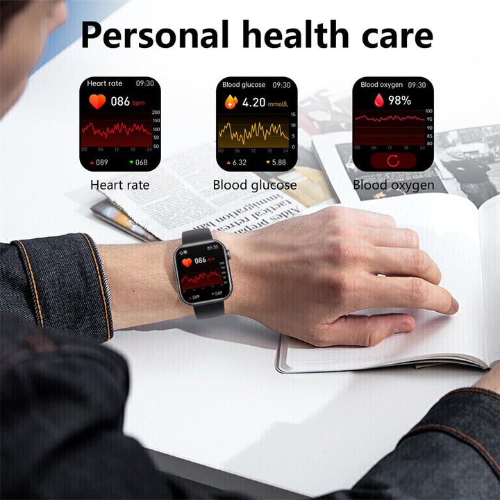 Heart Rate &amp; Blood Pressure Monitor Square Smartwatch Fitness Tracker