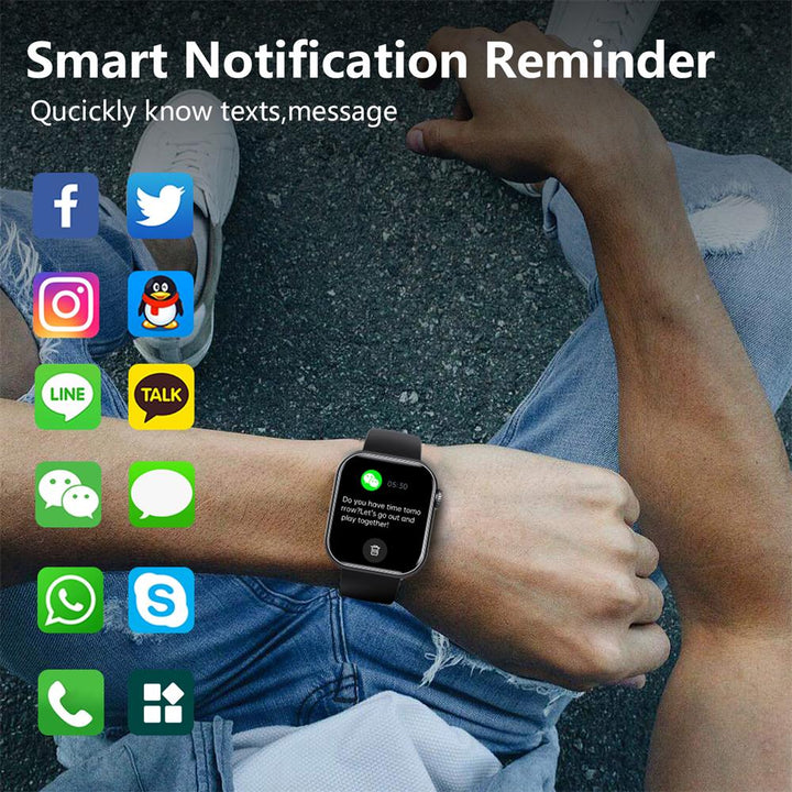 Heart Rate &amp; Blood Pressure Monitor Square Smartwatch Fitness Tracker