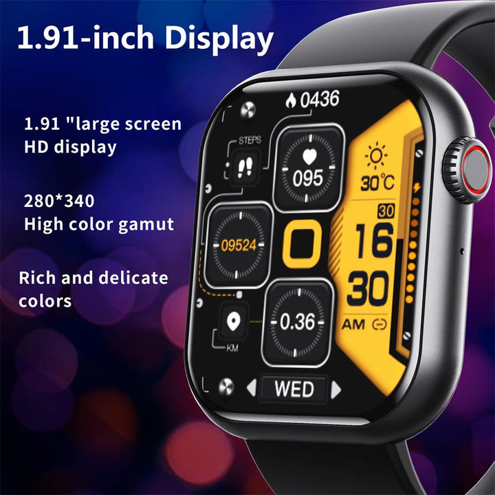 Heart Rate &amp; Blood Pressure Monitor Square Smartwatch Fitness Tracker
