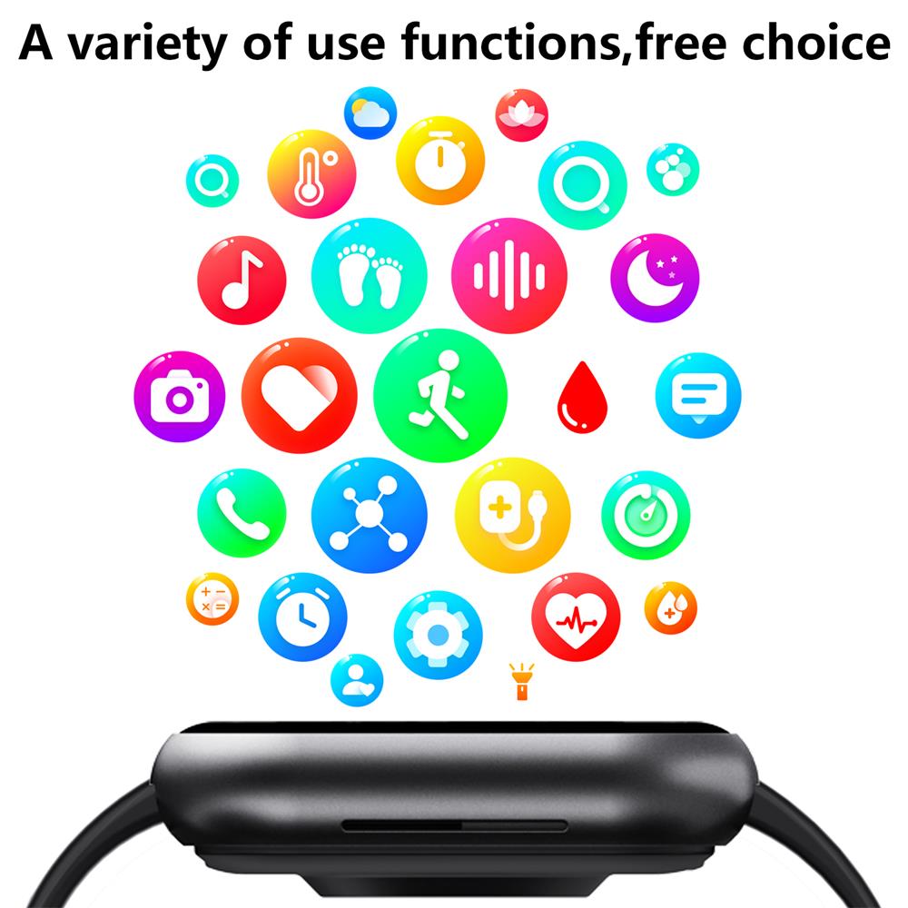 Heart Rate &amp; Blood Pressure Monitor Square Smartwatch Fitness Tracker