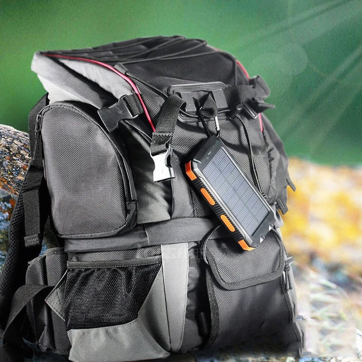 Solar Power Bank Portable Waterproof Charger with Flashlight Torch