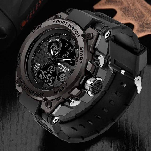 Military Style Circular Analog Sport Wristwatch