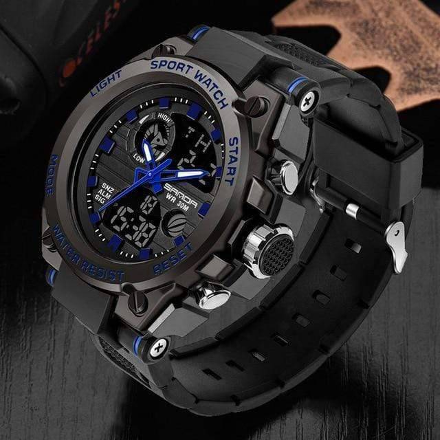 Military Style Circular Analog Sport Wristwatch