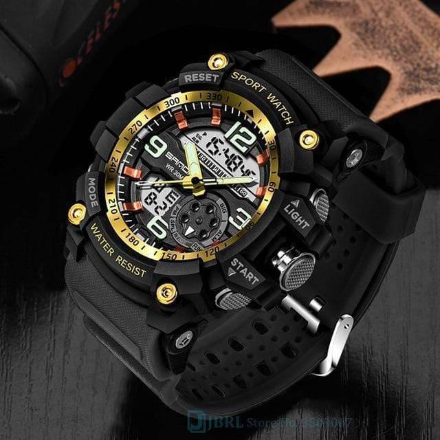 Military Style Circular Analog Sport Wristwatch