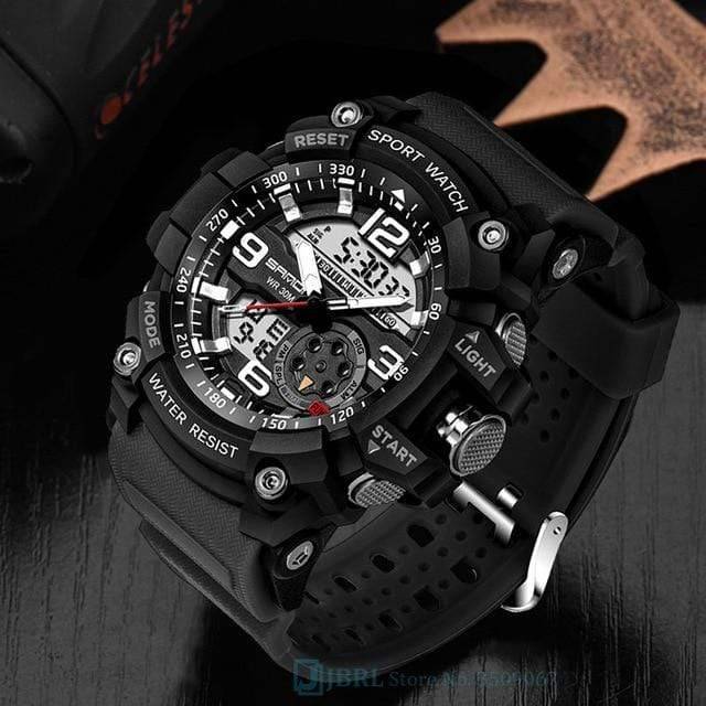 Military Style Circular Analog Sport Wristwatch