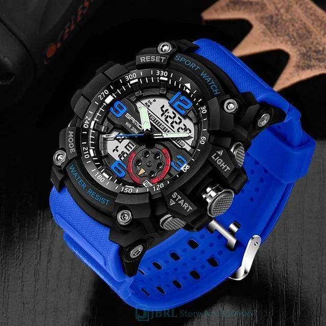 Military Style Circular Analog Sport Wristwatch