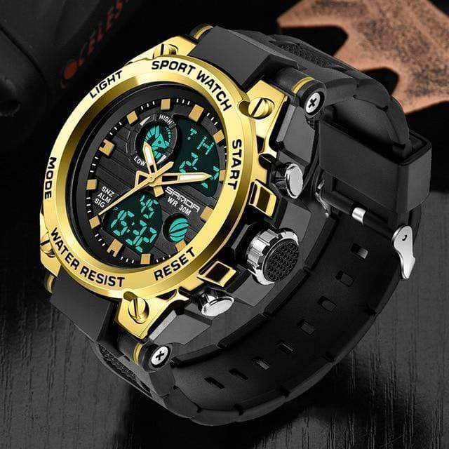 Military Style Circular Analog Sport Wristwatch