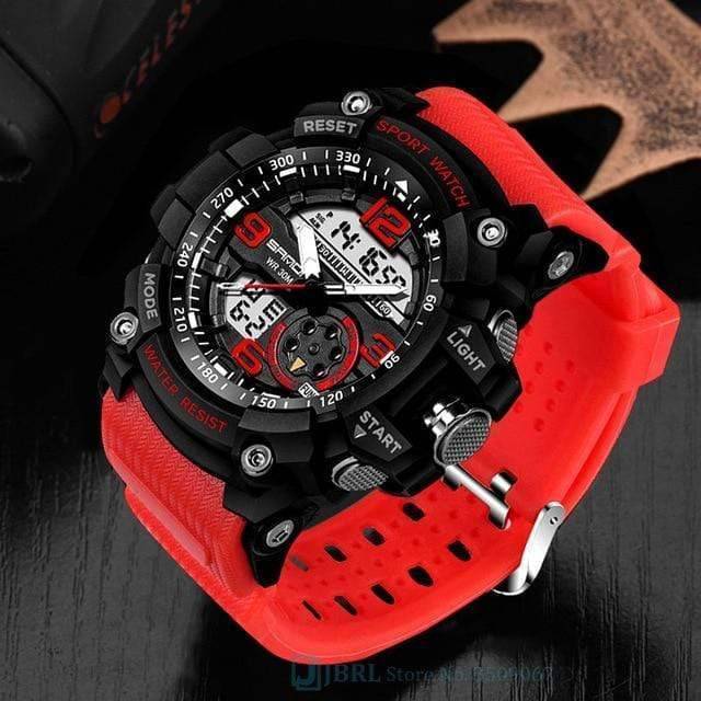 Military Style Circular Analog Sport Wristwatch