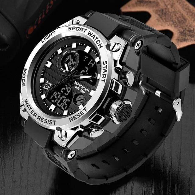 Military Style Circular Analog Sport Wristwatch