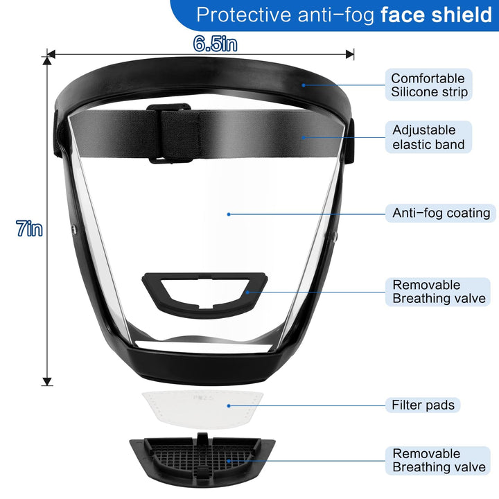 Face Shield Anti Fog Protective Safety Shield Clear Visor