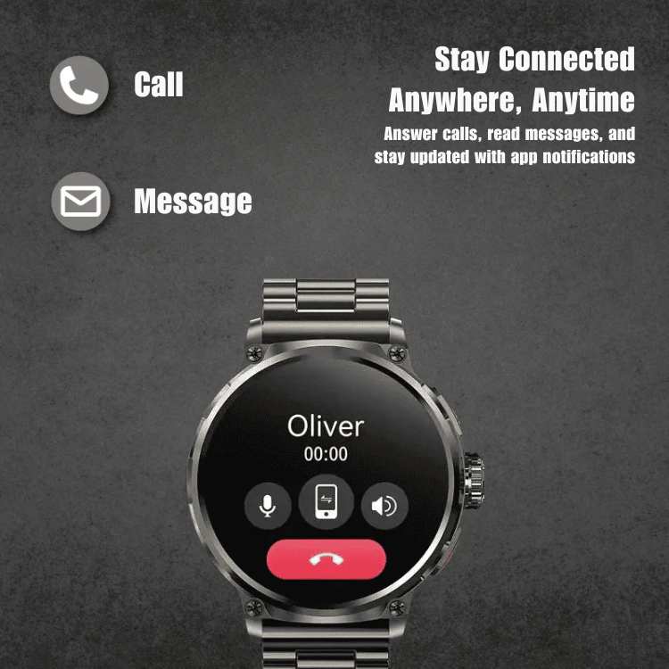Smartwatch Circular Display 10-Day Battery Call Alerts Health Tracking