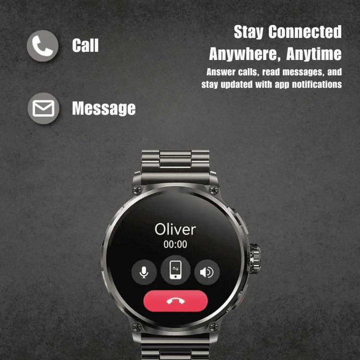 Smartwatch Circular Display 10-Day Battery Call Alerts Health Tracking