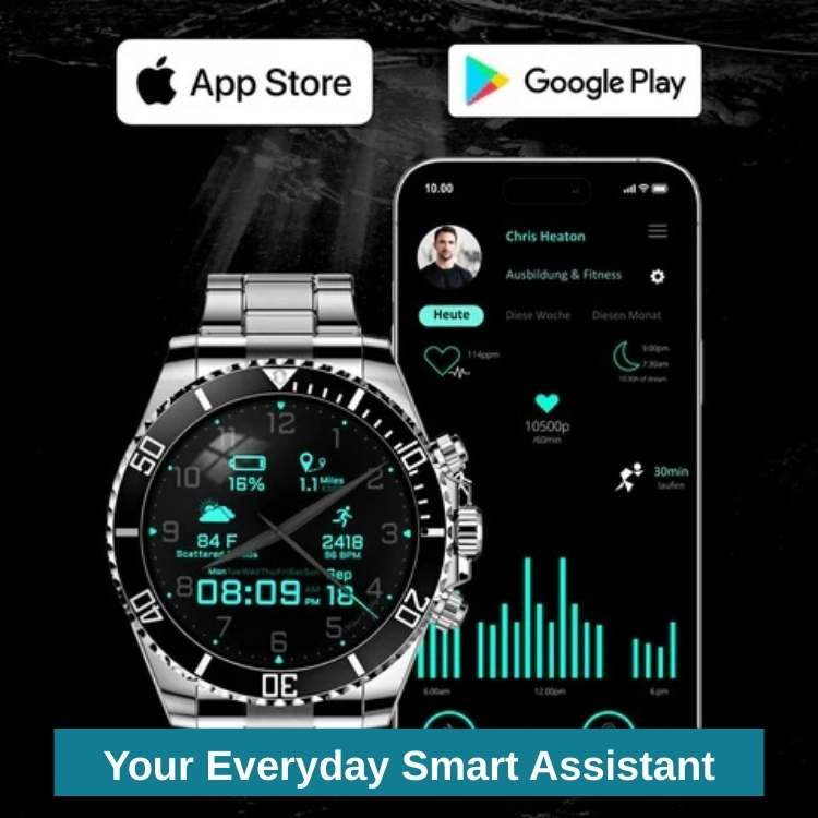 Military Health Watch Digital Round Smartwatch Fitness Tracker