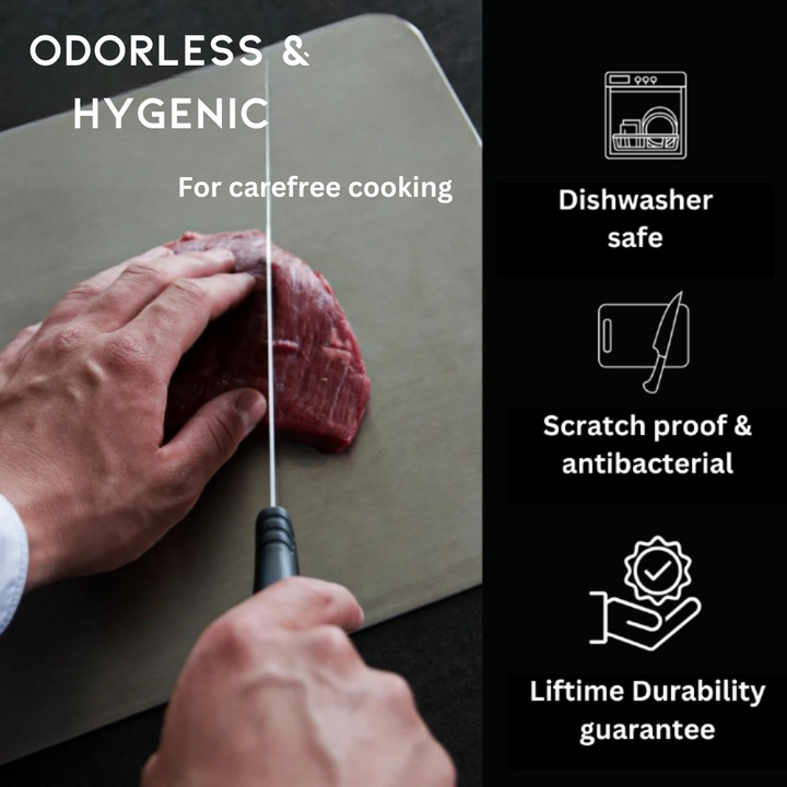 Titanium Cutting Board Antibacterial Non-Porous Ultra Hygienic