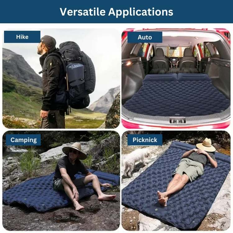 Double Air Mattress Inflatable Camping Sleeping Pad Lightweight Rugged