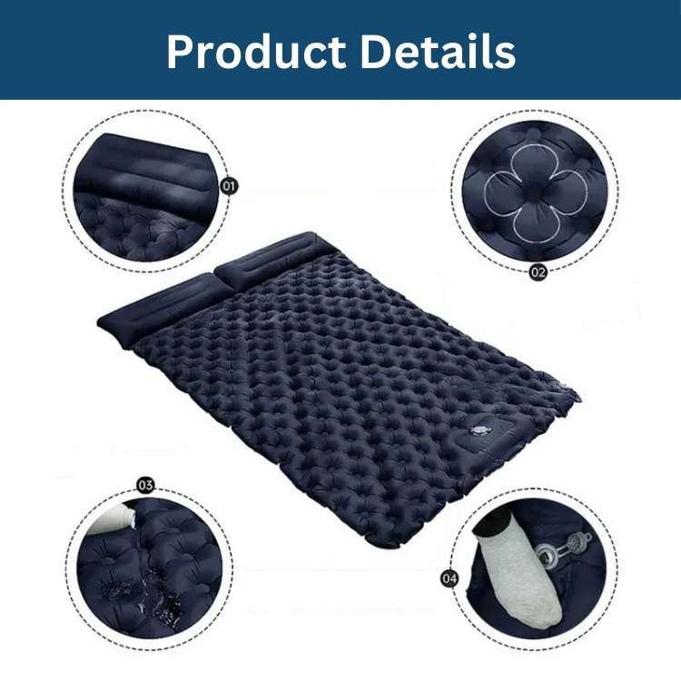 Double Air Mattress Inflatable Camping Sleeping Pad Lightweight Rugged