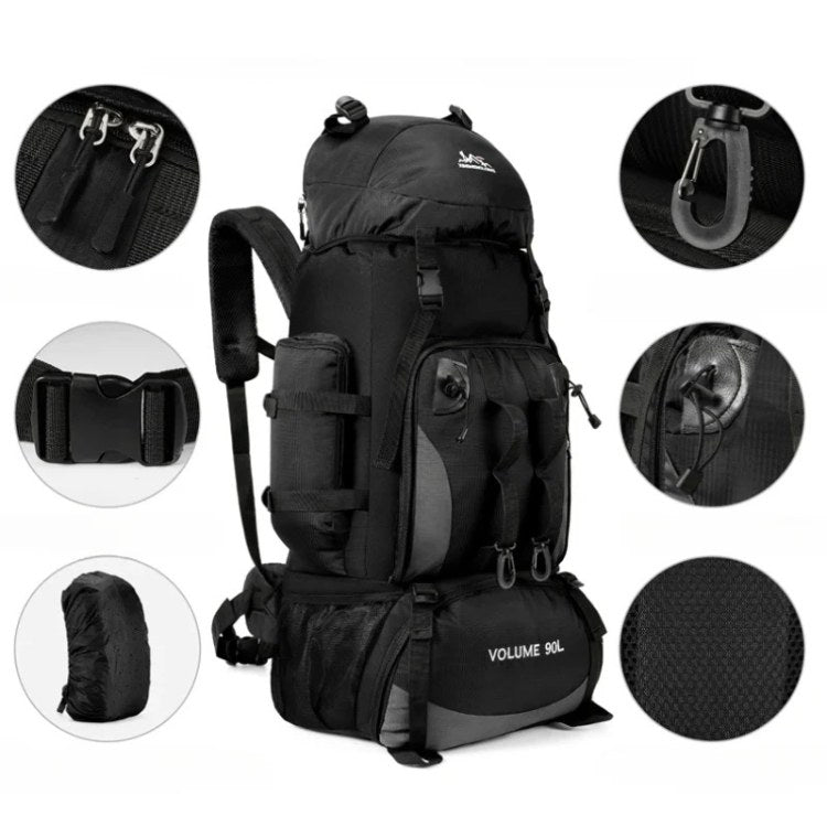 90L Waterproof Hiking Backpack Large Capacity Trekking Camping Pack
