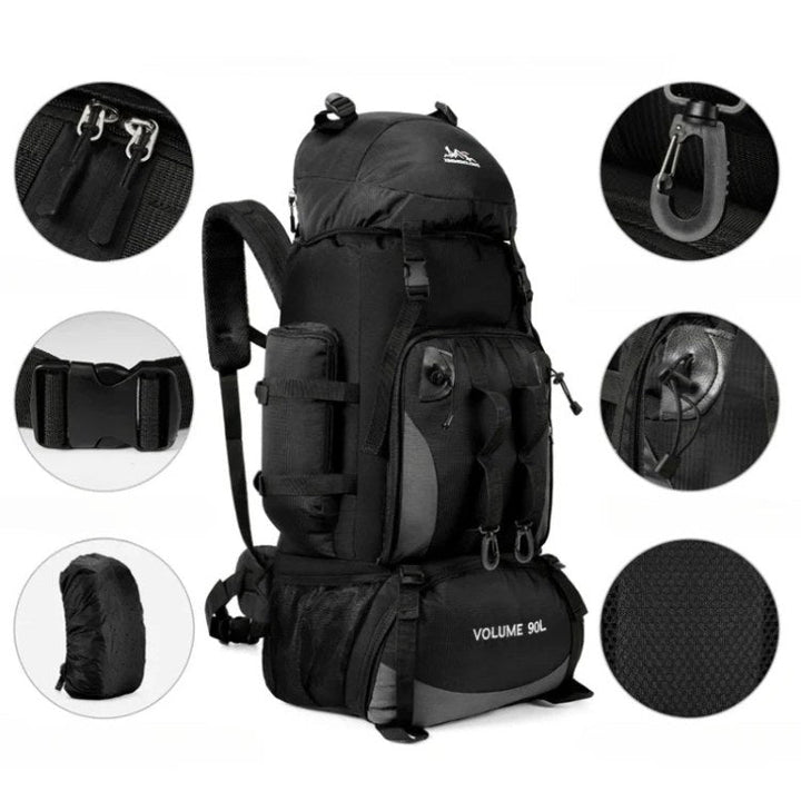 90L Waterproof Hiking Backpack Large Capacity Trekking Camping Pack