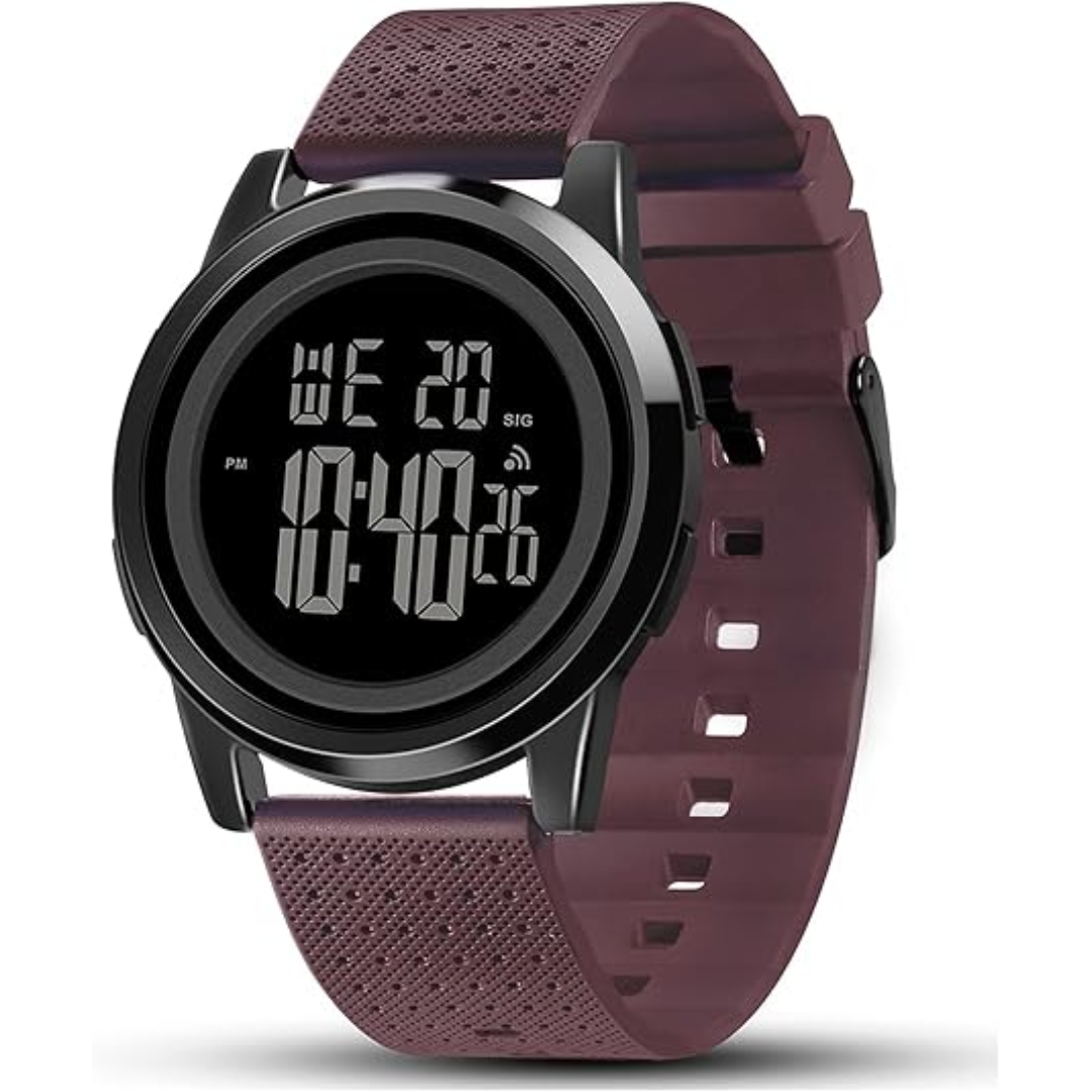 Digital Sports Watch Waterproof Ultra-Thin Round Wristwatch