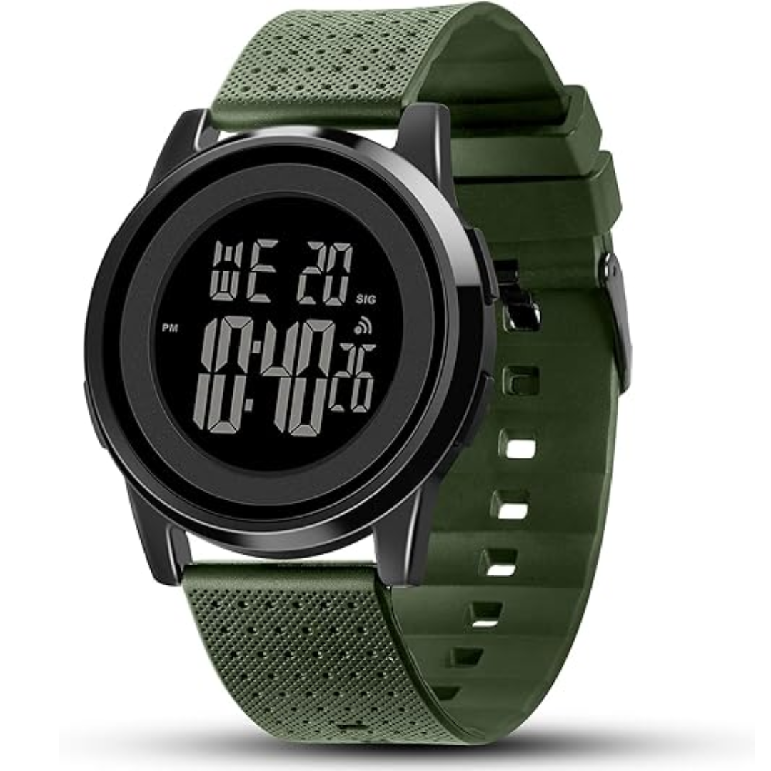 Digital Sports Watch Waterproof Ultra-Thin Round Wristwatch