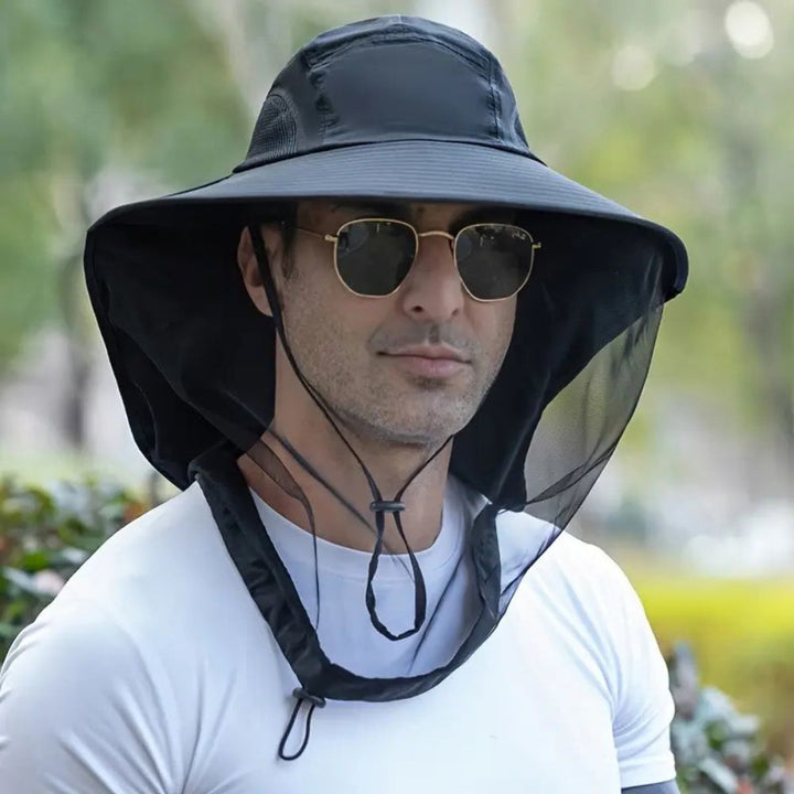 Gardening Sun Hat with Mosquito Net UV Protection Wide Brim