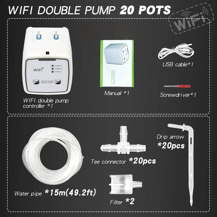 WiFi Automatic Plant Watering System for 20 Pots Smart Irrigation Controller